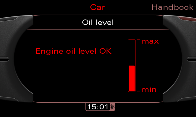 Audi MMI 3G screenshot - oil level