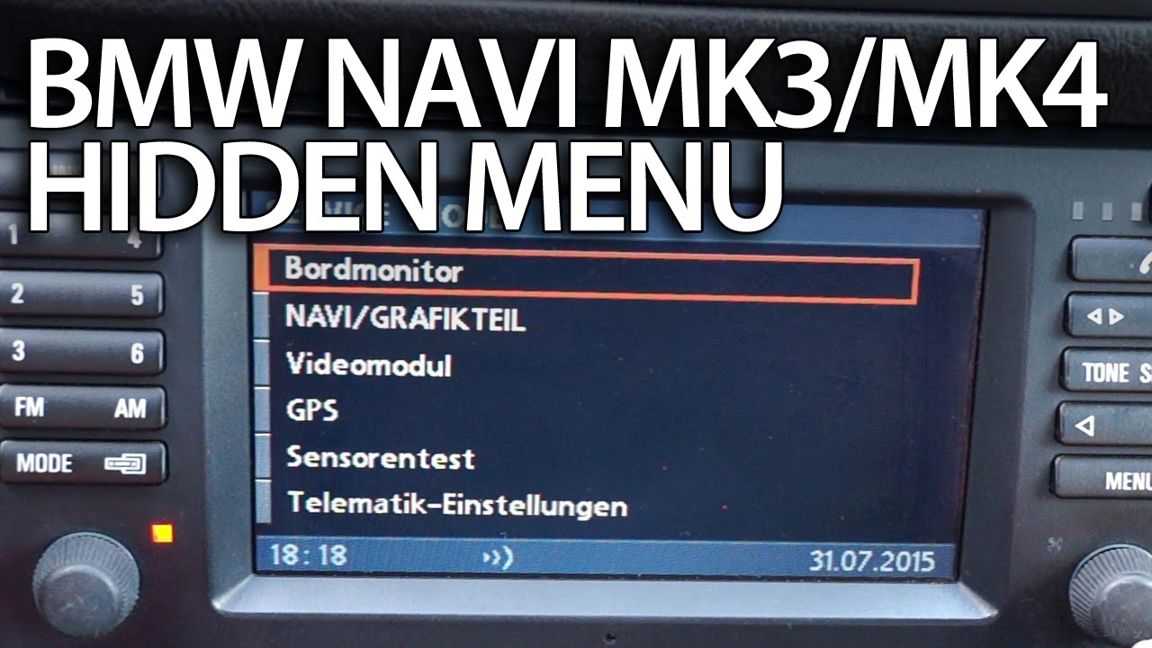 Hidden menu BMW navigation MK3 MK4