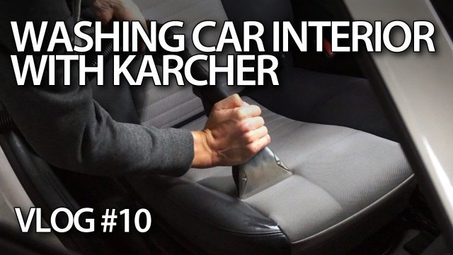 Washing car interior upholstery with Karcher Puzzi