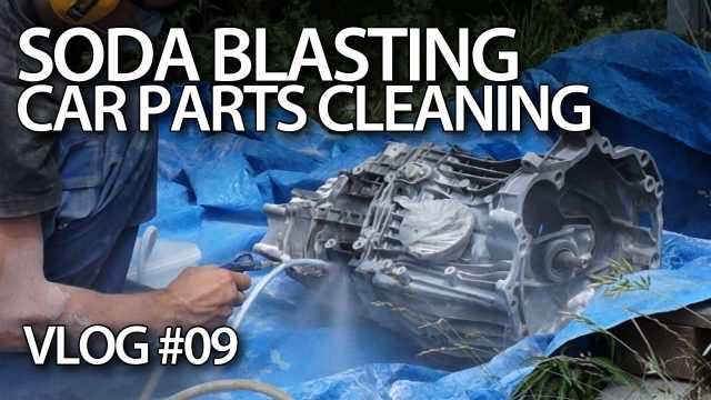 Baking soda blasting car parts
