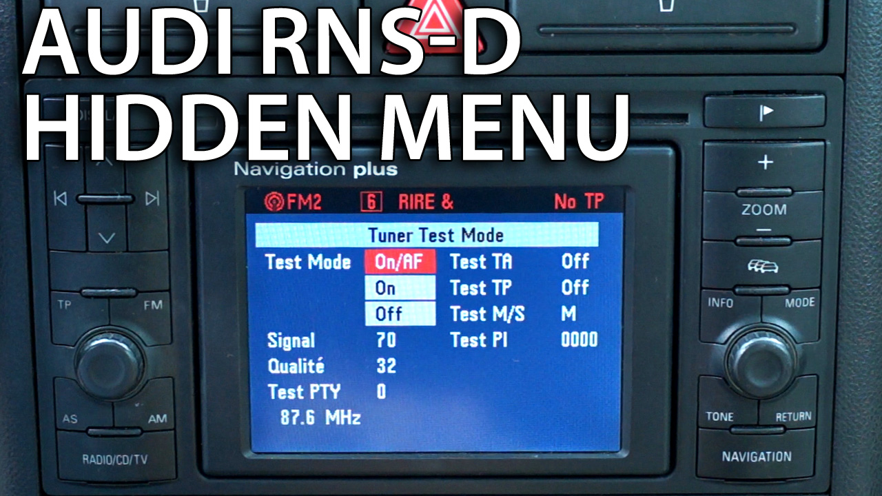 Audi RNS-D hidden menu navigation plus