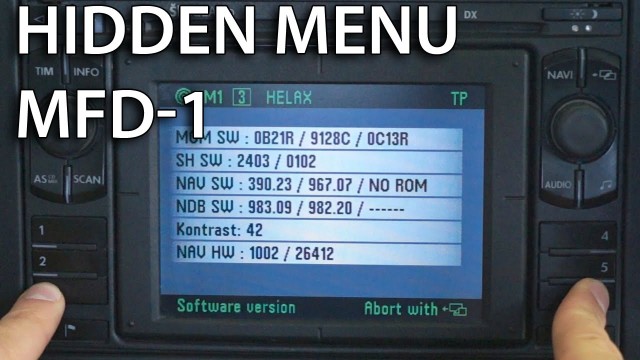 MFD 1 hidden menu (VW Škoda SEAT Ford)