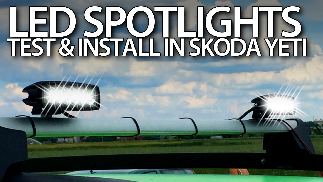 18W offroad LED spot lights offroad Skoda Yeti install